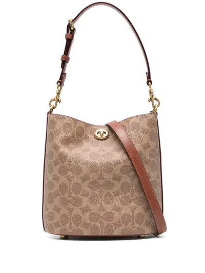 Coach Willow Soft 19 Bucket Bag In Brown