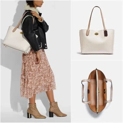 Pre-owned Coach Willow Tote - B4/chalk Multi In White