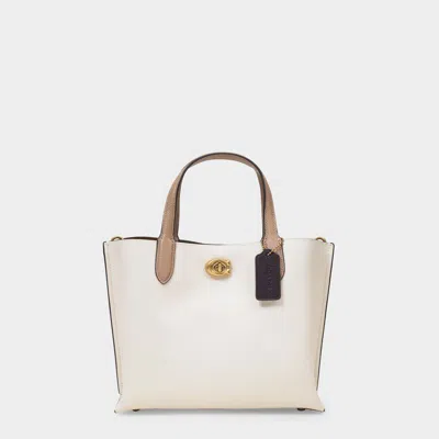 Coach Willow Tote 24 Tote Bag -  - Chalk Multi - Leather In Beige