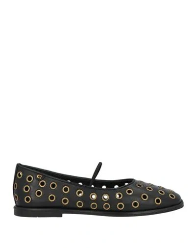 Coach Woman Ballet Flats Black Size 5.5 Leather