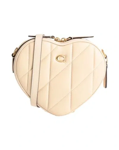 Coach Woman Cross-body Bag Beige Size - Textile Fibers