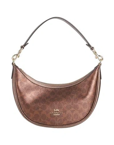 Coach Woman Handbag Bronze Size - Leather In Yellow