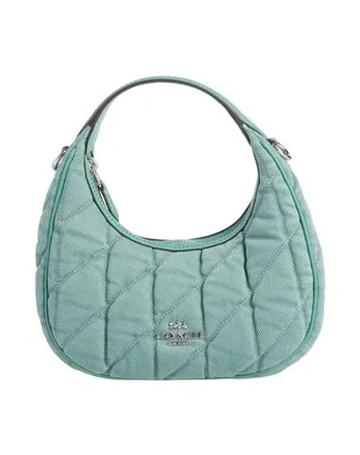 Coach Woman Handbag Green Size - Textile Fibers
