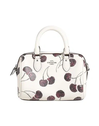 Coach Woman Handbag Ivory Size - Leather In White