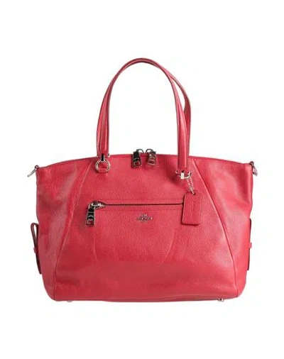 Coach Woman Handbag Red Size - Leather