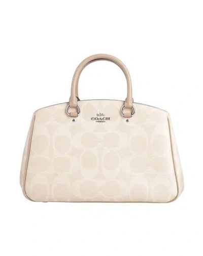 Coach Woman Handbag Sand Size - Leather In Beige