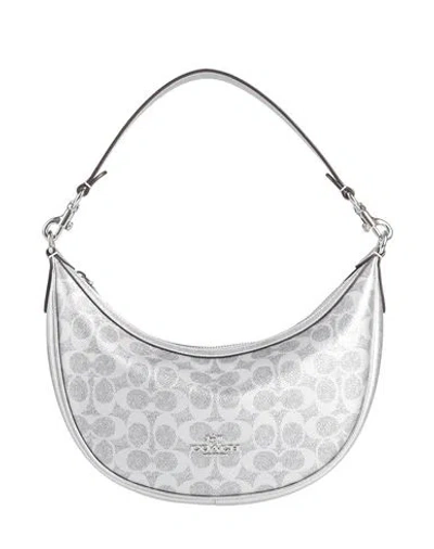Coach Woman Handbag Silver Size - Leather