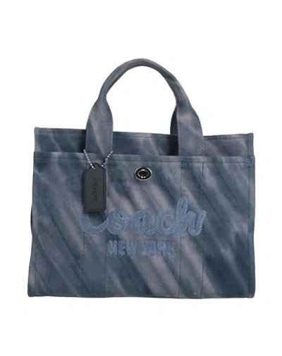 Coach Woman Handbag Slate Blue Size - Textile Fibers