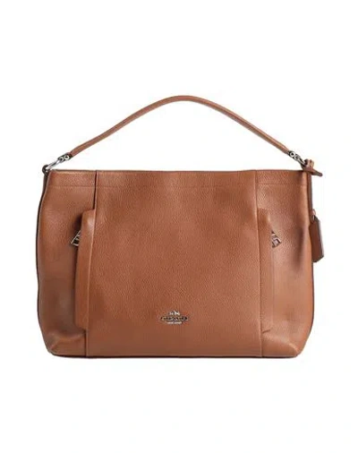 Coach Woman Handbag Tan Size - Leather In Brown