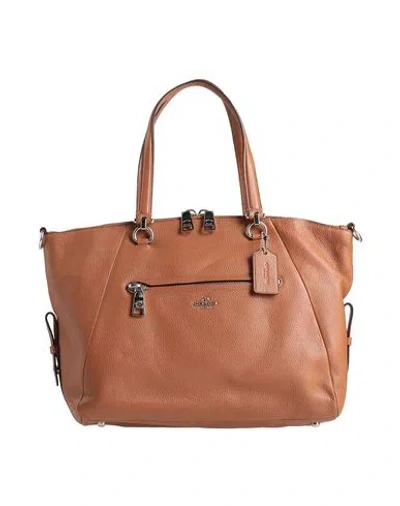 Coach Woman Handbag Tan Size - Leather In Brown