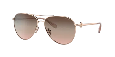 Coach Woman Sunglass Hc7128 C6178 In Gold