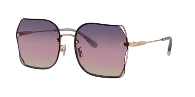 Coach Woman Sunglass Hc7150d Ch574 In Gold