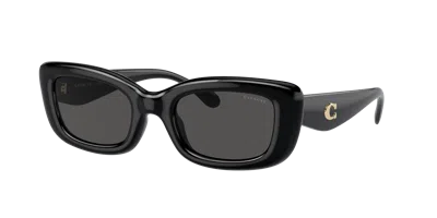 Coach Pillow Tabby Narrow Rectangle Sunglasses In Black