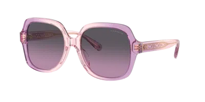 Coach Purple Gradient Square Ladies Sunglasses Hc8395u 581390 54