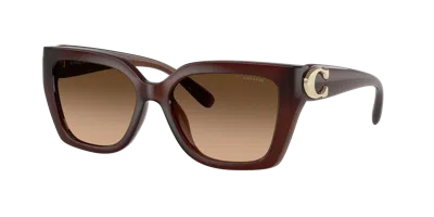 Coach Woman Sunglasses Hc8408u Cw195 In Brown Gradient