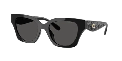 Coach Woman Sunglass Hc8418u Cad18 In Black