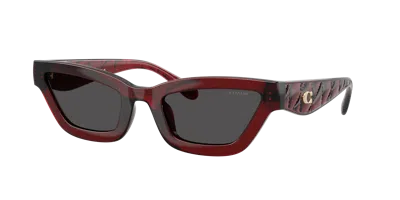 Coach Woman Sunglass Hc8420u Cad28 In Burgundy