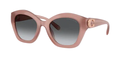 Coach Woman Sunglass Hc8421u Cad31 In Grey Gradient Polar