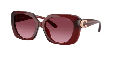 Coach Woman Sunglass Hc8422u Cad33 In Burgundy