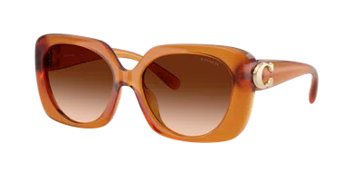 Coach Woman Sunglass Hc8422u Cad33 In Brown
