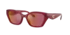 Coach C Hardware Square Cat Eye Sunglasses In Burgundy