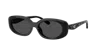 Coach Quilted Oval Rectangle Sunglasses In Black