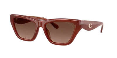 Coach Woman Sunglass Hc8449u Cdp33 In Burgundy