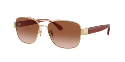Coach Woman Sunglasses Hc7161 Cr617 In Brown Gradient