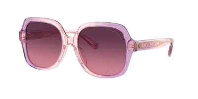 Coach Woman Sunglasses Hc8395u Cr614 In Burgundy Gradient Polar