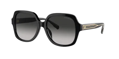 Coach Woman Sunglasses Hc8395u Cr614 In Grey Gradient