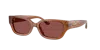 Coach Charms Narrow Rectangle Sunglasses In Brown