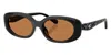Coach Quilted Oval Rectangle Sunglasses In Black