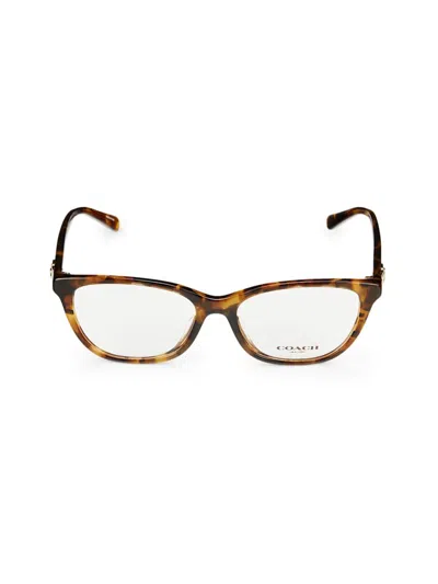 Coach Women's 54mm Rectangle Eyeglasses In Amber Brown