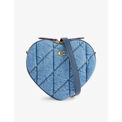 Coach Heart Denim Crossbody Bag In B4/indigo