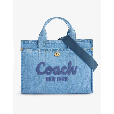 Coach Logo-embroidered Denim Tote Bag
