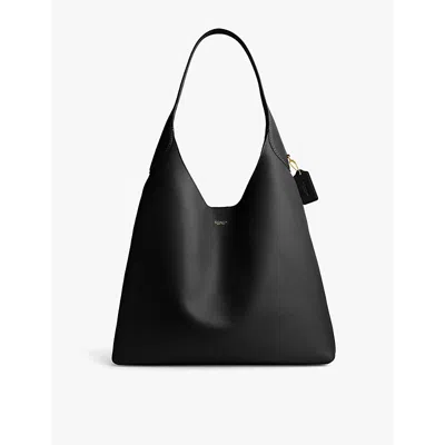 Coach Womens Black Brooklyn Branded Leather Shoulder Bag