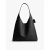 Coach Womens Black Brooklyn Branded Leather Shoulder Bag In Black
