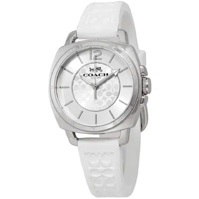 Coach Women's Boyfriend Silver Dial Watch In White