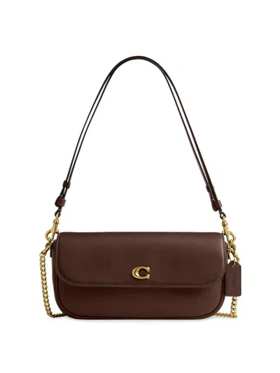 Coach Women's Brook Leather Chain Shoulder Bag In Brown
