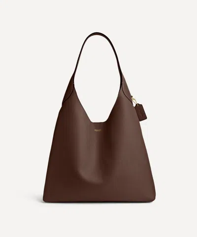 Coach Womens Maple Brooklyn Branded Leather Shoulder Bag In Brown