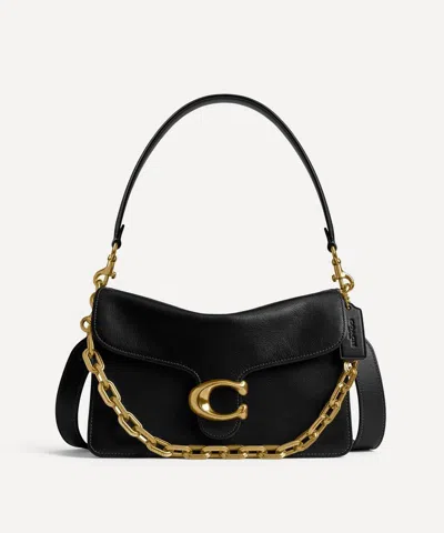Coach Women's Chain Tabby Leather Shoulder Bag 20 In Black