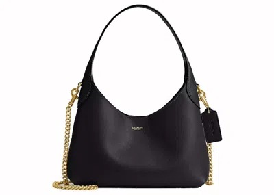 Pre-owned Coach Women's  Brooklyn Shoulder Bag 23 In Brass/black