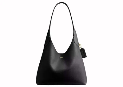 Pre-owned Coach Women's  Brooklyn Shoulder Bag 28 In Smooth Leather/brass/black In Multi