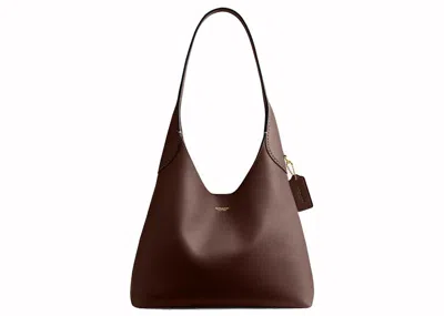 Pre-owned Coach Women's  Brooklyn Shoulder Bag 28 In Smooth Leather/brass/maple