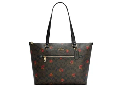 Pre-owned Coach Women's  Gallery Tote Bag In Poppy Floral