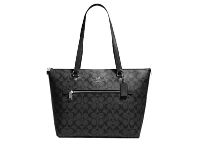 Pre-owned Coach Women's  Gallery Tote Bag In Silver/graphite