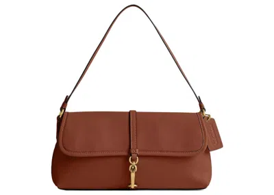 Pre-owned Coach Women's  Hamptons Bag In Glovetan Leather/brass/1941 Saddle In Multi