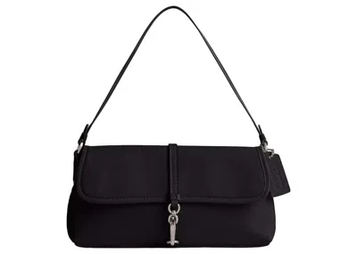 Pre-owned Coach Women's  Hamptons Bag In Glovetan Leather/silver/black