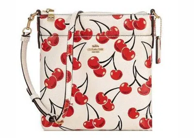 Pre-owned Coach Women's  Kitt Messenger Crossbody Bag In Cherry Print In Red