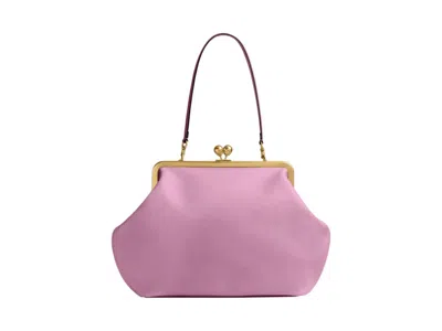Pre-owned Coach Women's  Large Kisslock Frame Bag In Brass/rose